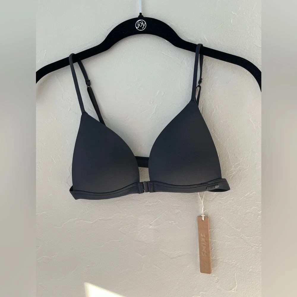 NWT SKIMS Black Front-Close Plunge Push Up Bra Bikini Style - Picture 5 of 7